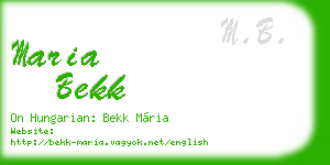 maria bekk business card